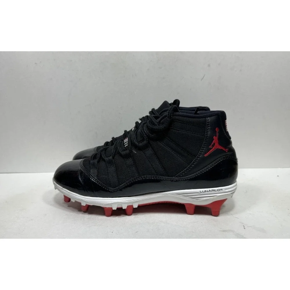 Nike Air Jordan 11 Retro TD Football Cleats Bred Black AO1561-010 Mens Size‎ 8.5